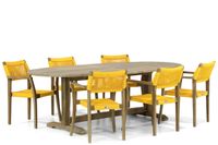 Lifestyle Dallas/Brighton 240 cm ovaal dining tuinset 7-delig - thumbnail