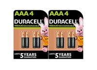 8 x Duracell AAA oplaadbare 900 mAh (2 blisters met 4 batterijen) 8 oplaadbare ministijlbatterijen