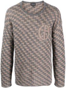 Giorgio Armani pull à motif géométrique - Gris