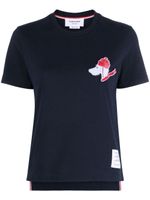 Thom Browne t-shirt à patch Hector - Bleu