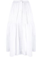 Patou button-up tiered midi skirt - Blanc