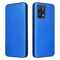 OnePlus Nord CE 2 Lite 5G Flip Case - Koolstofvezel - Blauw