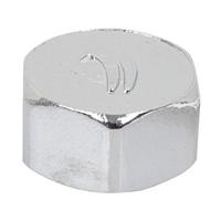 Eindkap 1/2 inch IG messing verchroomd buissluiting afsluitstop