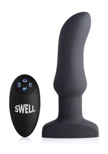 10X Inflatable + Vibrating Curved Silicone Anal Plug