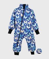 Waterproof Softshell Overall Comfy Denim Blue Butterflies Bodysuit - thumbnail