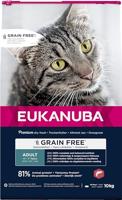 EUKANUBA Graanvrij* premium kattenvoer met zalm - droogvoer voor volwassen katten van 1 jaar, 10 kg