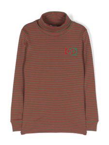 Gucci Kids pull rayé à logo GG - Rouge