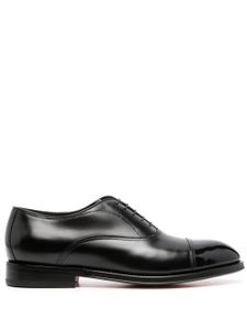 Santoni mocassins en cuir à lacets - Noir