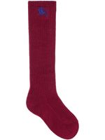 Burberry chaussettes en maille nervurée - Rouge