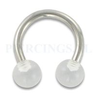 Circulair barbell 1.6 mm acryl transparant - thumbnail