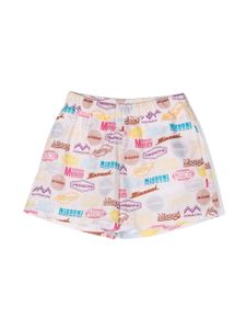 Missoni Kids short en coton à logo imprimé - Tons neutres