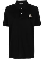 Moncler polo en coton à patch logo - Noir - thumbnail