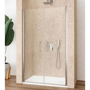 Nisdeur Lacus Giglio Evo Saloon 2 Klapdeuren 110x200 cm Helder Glas Chroom Lacus