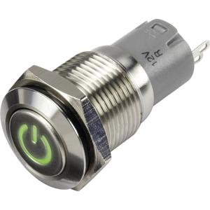 TRU COMPONENTS 1303017 LAS2GQF-11ZDT/G/12V/S/P Drukschakelaar 48 V/DC 2 A 1x aan/aan Continu Groen IP65 1 stuk(s)