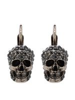 Alexander McQueen boucles d'oreilles tête de mort à ornements en cristal - Argent - thumbnail