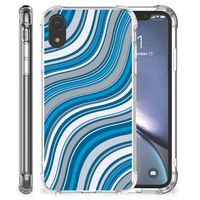 Apple iPhone Xr Doorzichtige Silicone Hoesje Waves Blue - thumbnail