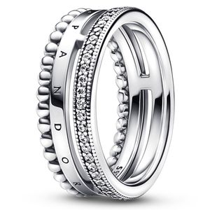 Pandora 192312C01 Ring Signature Pave-Beads zilver-zirconia zilverkleurig-wit