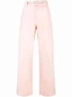 Jil Sander pantalon en coton à taille ceinturée - Rose