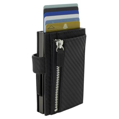 ÖGon Kaarthouder Cascade Rits Snap 9,7 Cm Leer Titanium/grijs