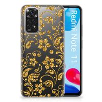 Xiaomi Redmi 10 | Redmi Note 11 4G TPU Case Gouden Bloemen - thumbnail