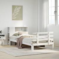 vidaXL Bed met boekenkast zonder matras grenenhout wit 90x190 cm