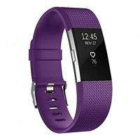 By Qubix - Compatible met Fitbit Charge 2 sportbandje - Maat: Small - Paars - Compatible fitbit bandje
