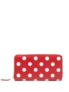 Comme Des Garçons Wallet portefeuille zippé à pois - Rouge