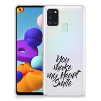 Samsung Galaxy A21s Siliconen hoesje met naam Heart Smile - thumbnail