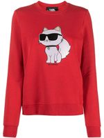 Karl Lagerfeld sweat à imprimé Ikonik Choupette - Rouge