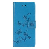 Shop4 - Samsung Galaxy A12 Hoesje - Wallet Case Vlinder Patroon Blauw
