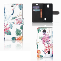 Huawei Y635 Telefoonhoesje met Pasjes Bird Flowers