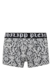 Philipp Plein boxer à logo Chrome imprimé - Gris