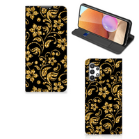 Samsung Galaxy A32 4G | A32 5G Enterprise Editie Smart Cover Gouden Bloemen - thumbnail