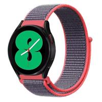 By Qubix - Compatible met Garmin Forerunner 255 - Sport Loop nylon bandje - Magenta - Compatible Garmin bandje - Bandbreedte: 22mm