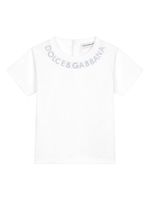 Dolce & Gabbana Kids t-shirt en coton à logo brodé - Blanc - thumbnail