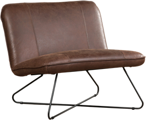 Bruine leren industriële fauteuil zonder armleuning Smile - Vintage Leer Brown (bruin leer)