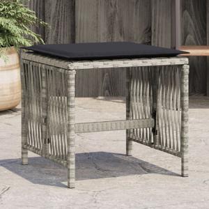 Tuinkrukken 4 st met kussens 41x41x36 cm poly rattan lichtgrijs