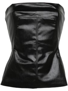 Rick Owens haut-bustier à effet enduit - Noir