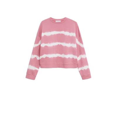 Mango Kids tie-dye sweater roze/wit