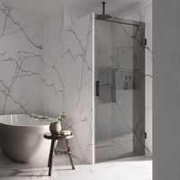 Saniclear Modern rookglas douchedeur profielloos 70x200cm gunmetal - verouderd ijzer - thumbnail