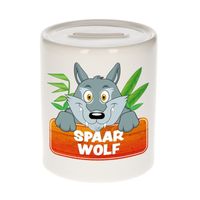 Vrolijke wolven spaarpotten 9 cm