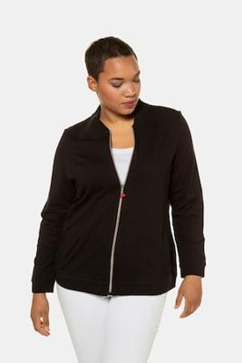 Ulla Popken Sweatblouson, collegekraag, ribboorden - Grote Maten