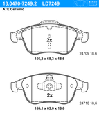 Remblokkenset, schijfrem ATE Ceramic ATE, u.a. für Renault - thumbnail