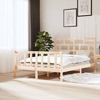 vidaXL Bedframe massief grenenhout 140x200 cm, bed, ledikant, massief houten bedframe, bedbodem, bed frame, slaapmeubel, tweepersoonsbed, bedden