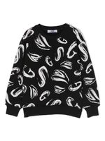 MSGM Kids sweat en coton à imprimé graphique - Noir