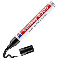 edding 3300 permanent marker - zwart - 1 stift - beitelpunt 1-5 mm - sneldrogende permanent marker - water- en wrijfvast - voor karton, kunststof, hout, metaal - universele marker