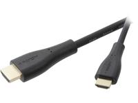 SpeaKa Professional HDMI Aansluitkabel HDMI-A stekker, HDMI-mini-C stekker 0.45 m Zwart SP-4937536 Audio Return Channel (ARC), Vergulde steekcontacten, Ultra