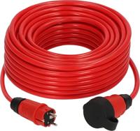 Brennenstuhl Professional verlengsnoer VQ 2200 IP44, 25m kabel H07BQ-F 3G2,5 in rood, bouwplaats gebruik en permanent gebruik buiten, Made in Germany
