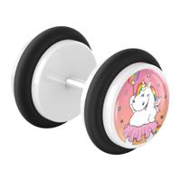 Fake plug met Chubby Unicorn Design Acryl / Chirurgisch staal 316L Fake Piercings