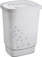 Rotho Flowers Wasserijcollector 55l met deksel, Kunststof (PP) BPA-vrij, grijs, 55l (44.7 x 34.7 x 60.5 cm)